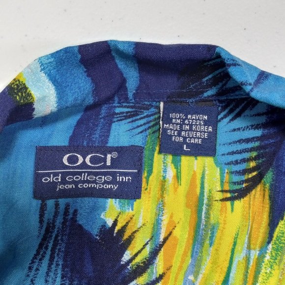 Old College Inn OCI Mens Size Lg Hawaiian Style Shirt Tropical Short Sleeve - Picture 6 of 10